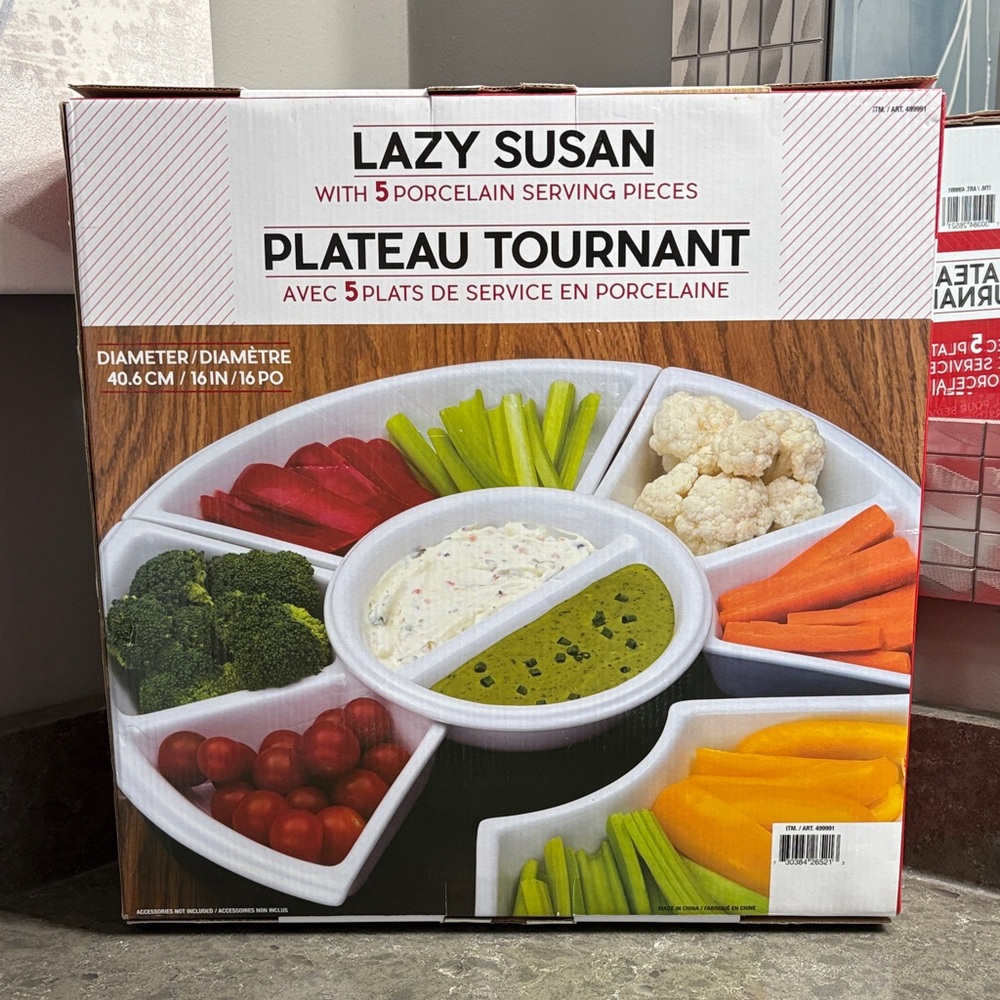 Kirkland Signature White Porcelain Lazy Susan Set